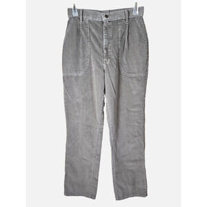 VINTAGE LL Bean Corduroy Pants Gray Pleated High Rise Womens Size 14 Regular USA